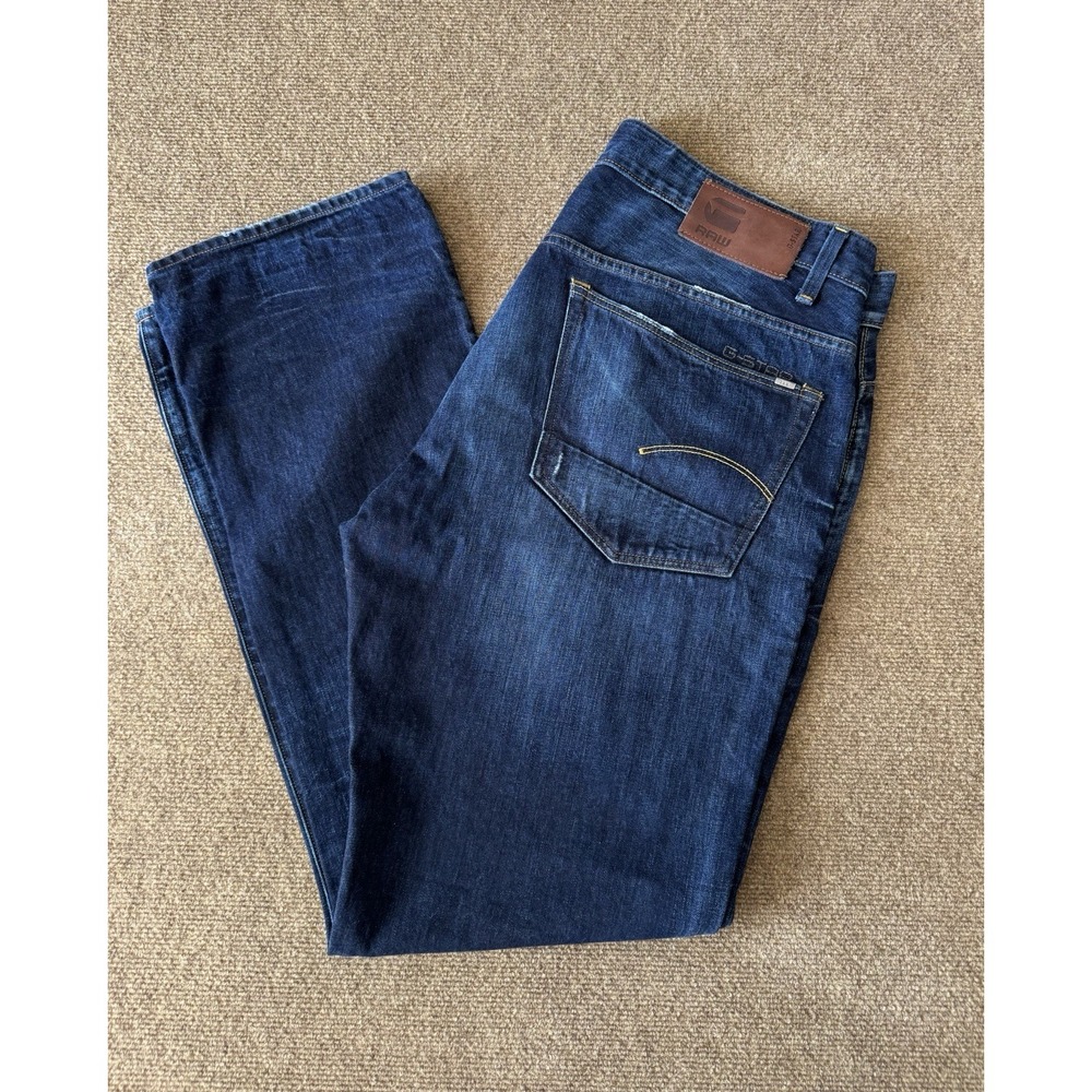G-Star RAW 3301 Loose Men's Jeans W38 L34 Blue Denim Straight Leg